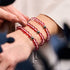 Blutmond | Silber | Galaxie Glas Makramee Perlen Armband